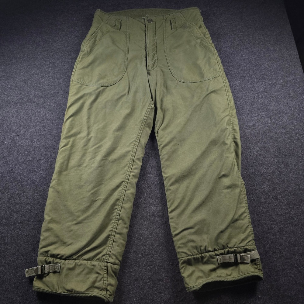 Vtg 70s Alpha Industries Cold Weather Trousers Green OG Men's M (34x29)Fits